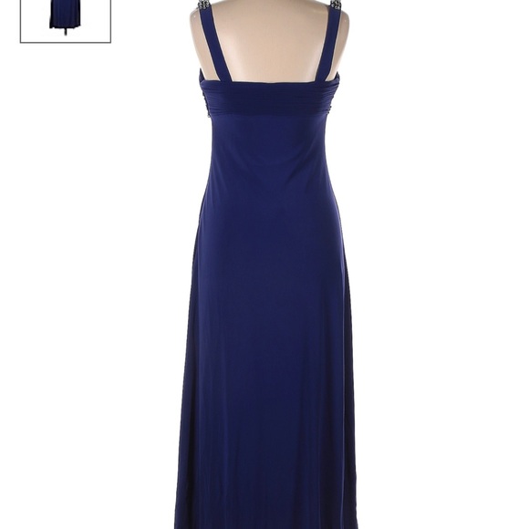 JS Boutique: Royal blue evening gown with rhinestone trim;  size 8 - Picture 2 of 11